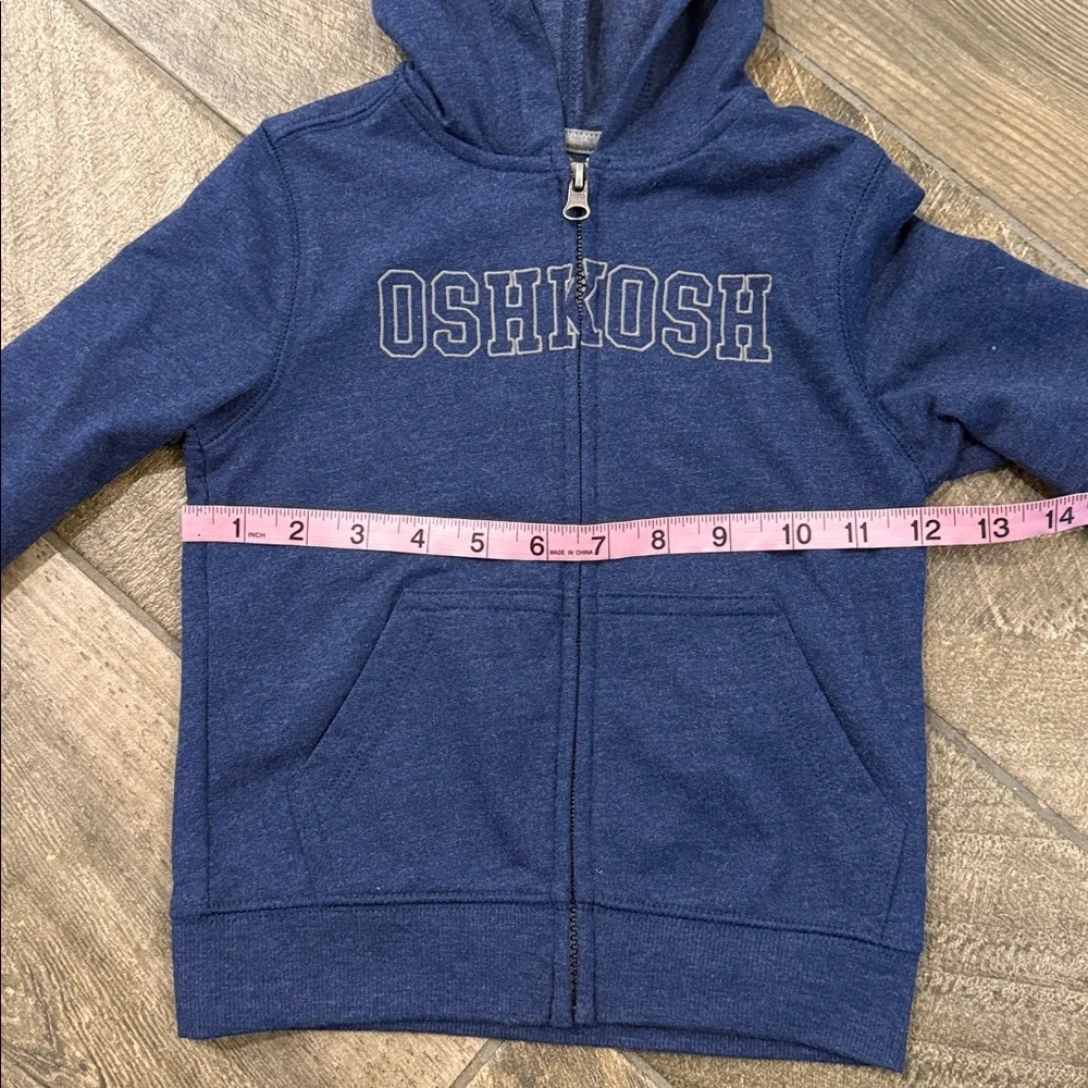 NWT OshKosh B’gosh Boys 2T Blue Full Zip Hoodie Sweatshirt Zip Up Unisex